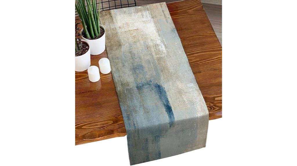 abstract cotton linen runner