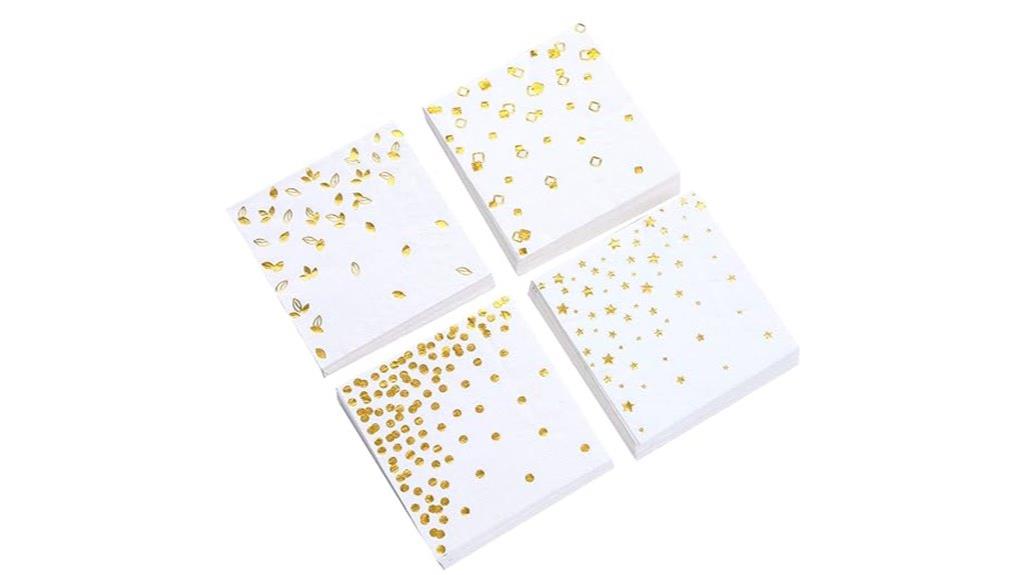 assorted gold cocktail napkins