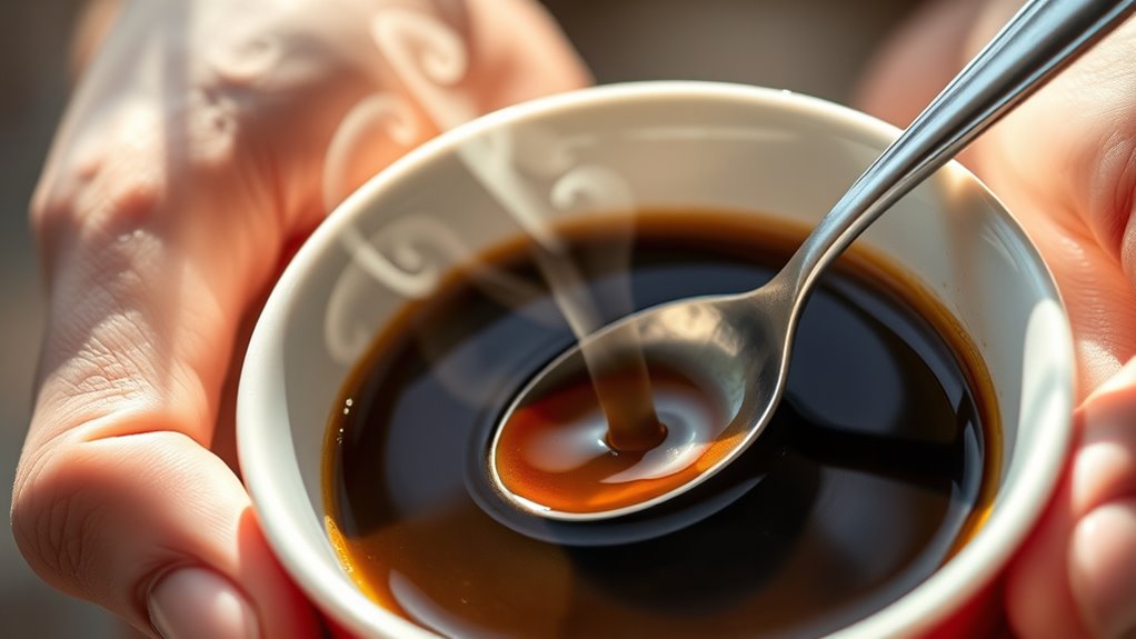 avoid over stirring coffee