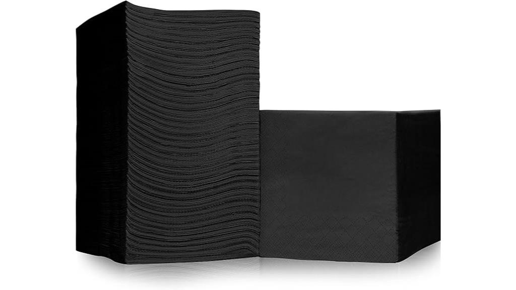 black 3 ply beverage napkins