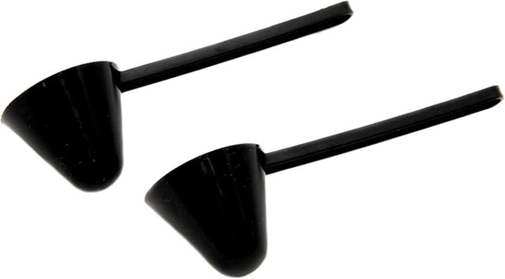 black plastic coffee scoops