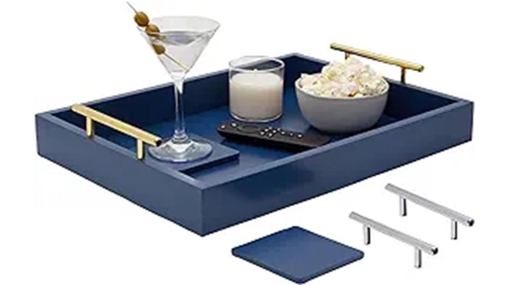 blue coffee table tray
