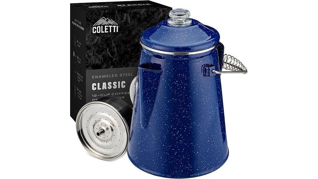 blue enamel coffee pot