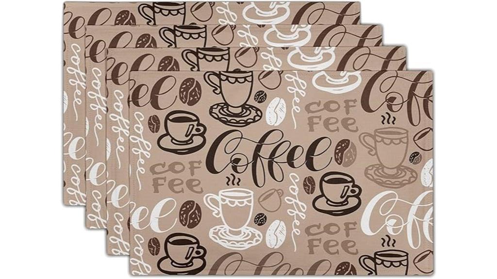 brown coffee placemats set