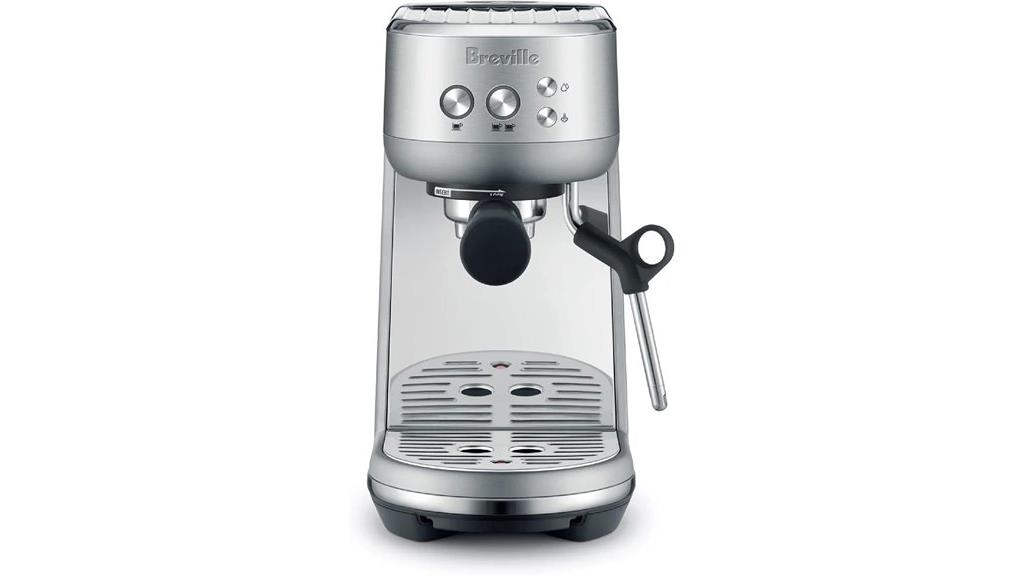 brushed stainless steel espresso machine
