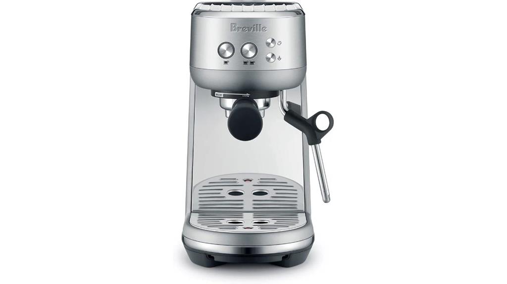 brushed stainless steel espresso machine