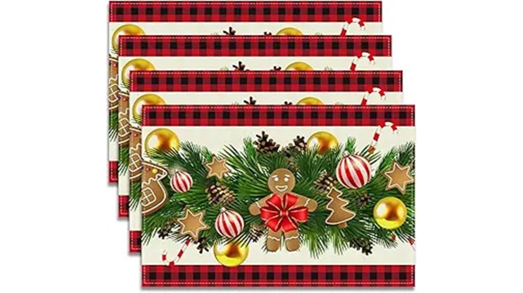 buffalo plaid christmas placemats
