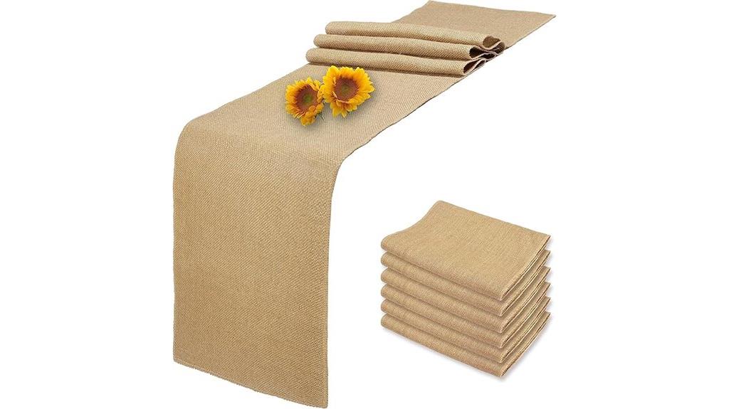 burlap table runners set