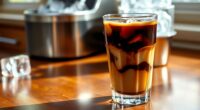 chilled coffee with ice