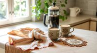 coffee themed kitchen linens