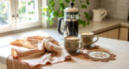 coffee themed kitchen linens