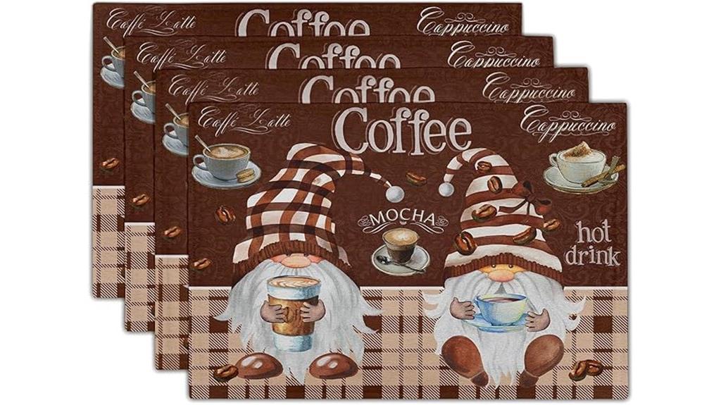 coffee themed placemats set