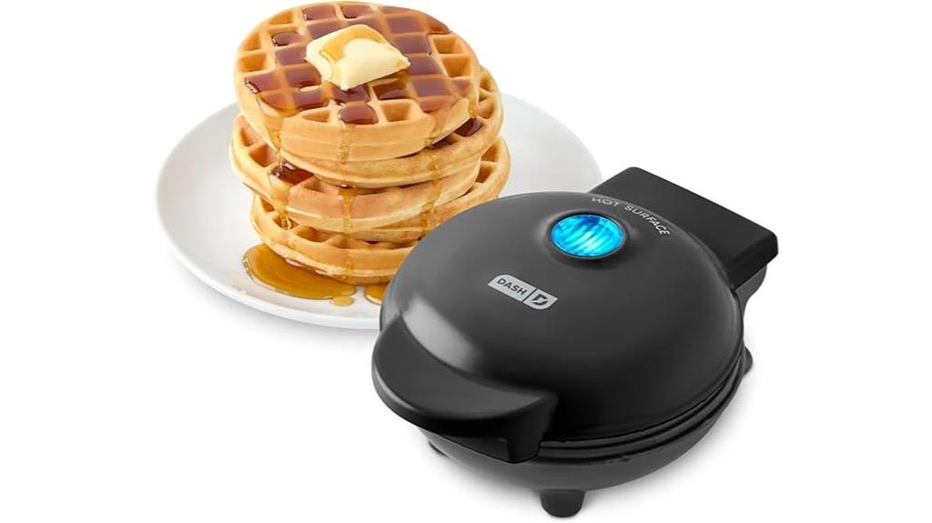 compact black waffle maker