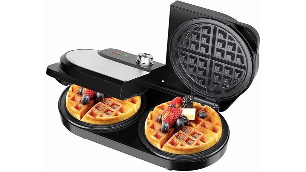 compact double waffle maker