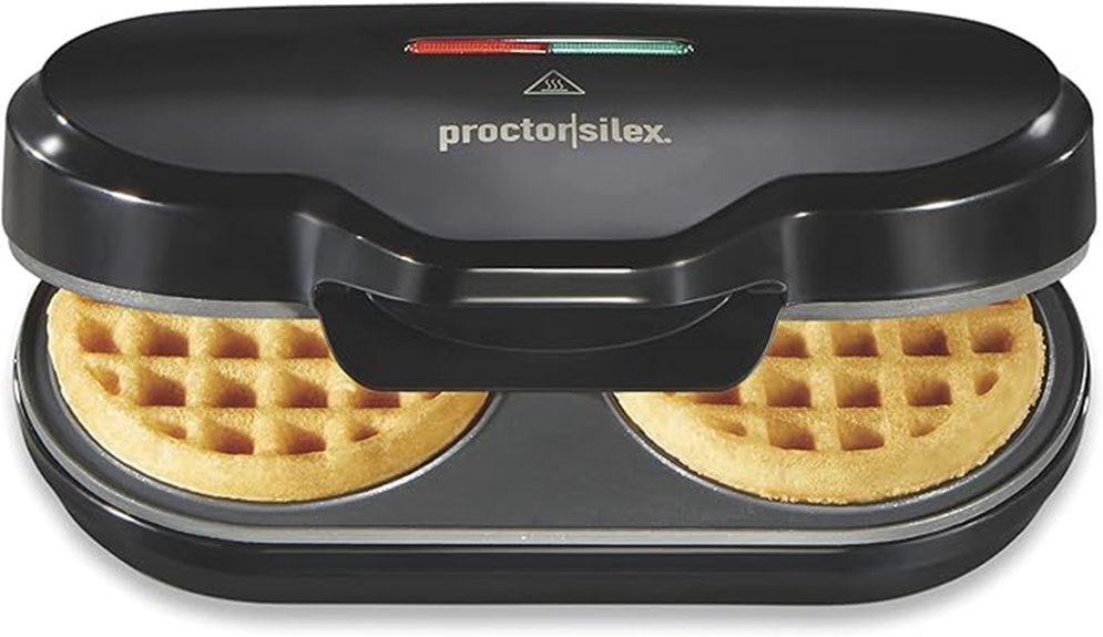 compact dual waffle maker