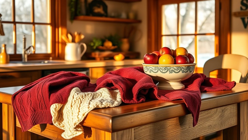 cozy kitchen linens selection