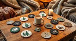 cozy winter coffee coasters