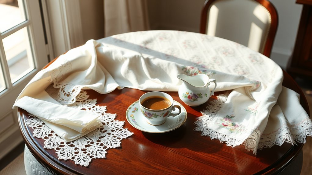 elegant coffee service linens