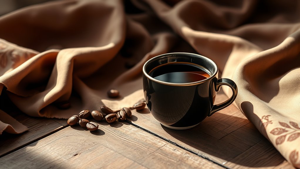 energizing espresso themed kitchen linens