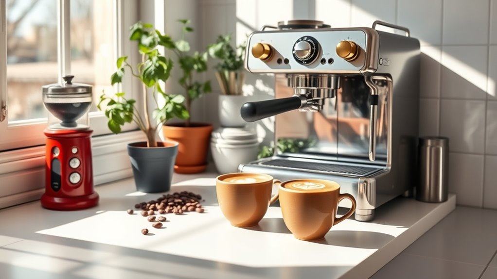 espresso brewing in small kitchens