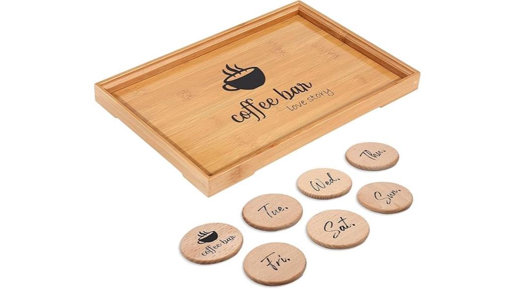 espresso coasters on tray