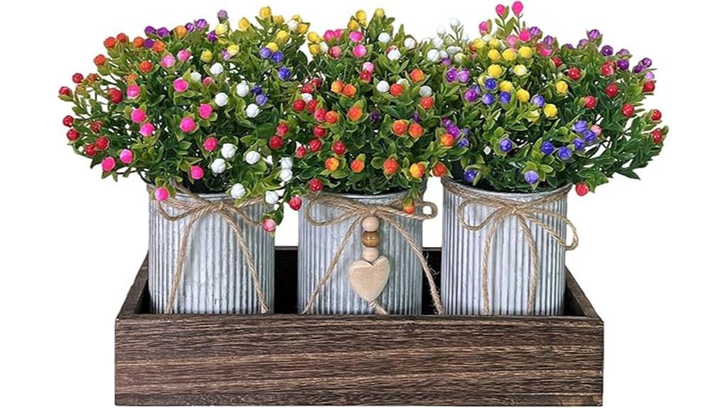 floral centerpiece with tray