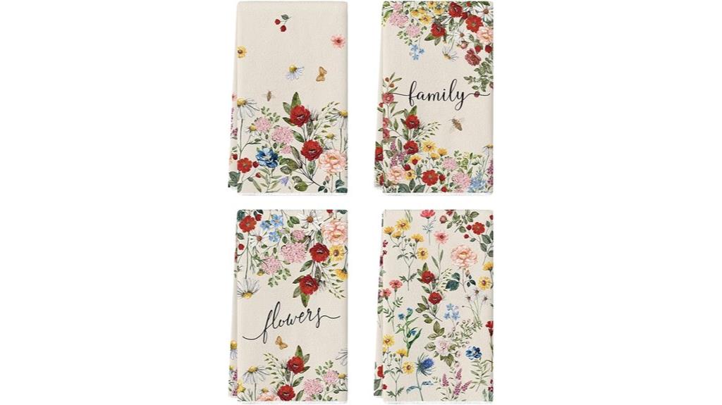 floral kitchen towel set