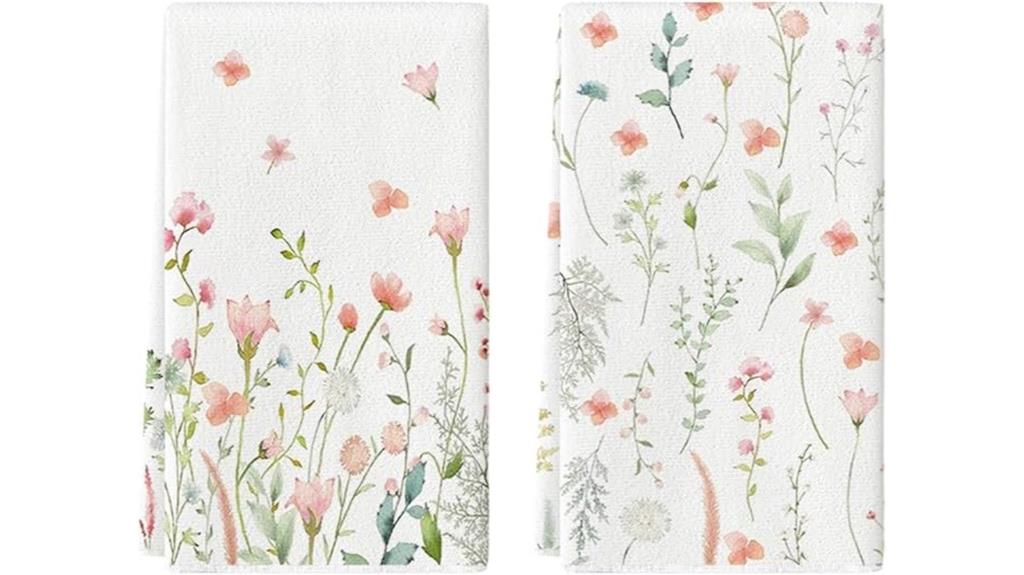 floral spring kitchen towels