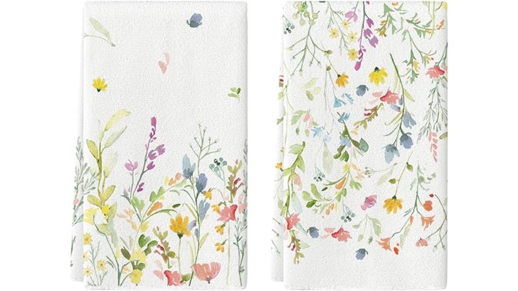floral spring kitchen towels
