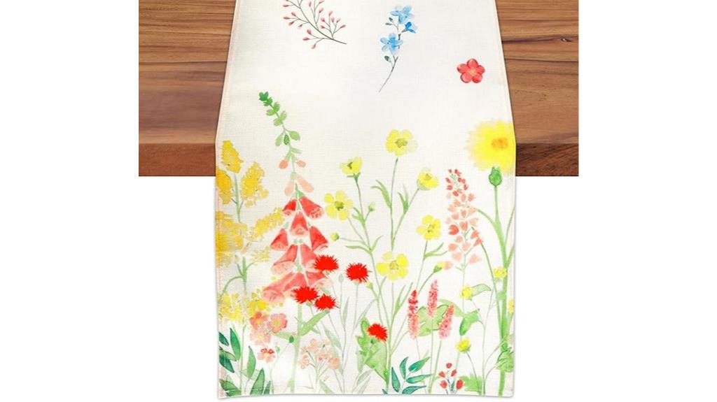 floral spring table runner