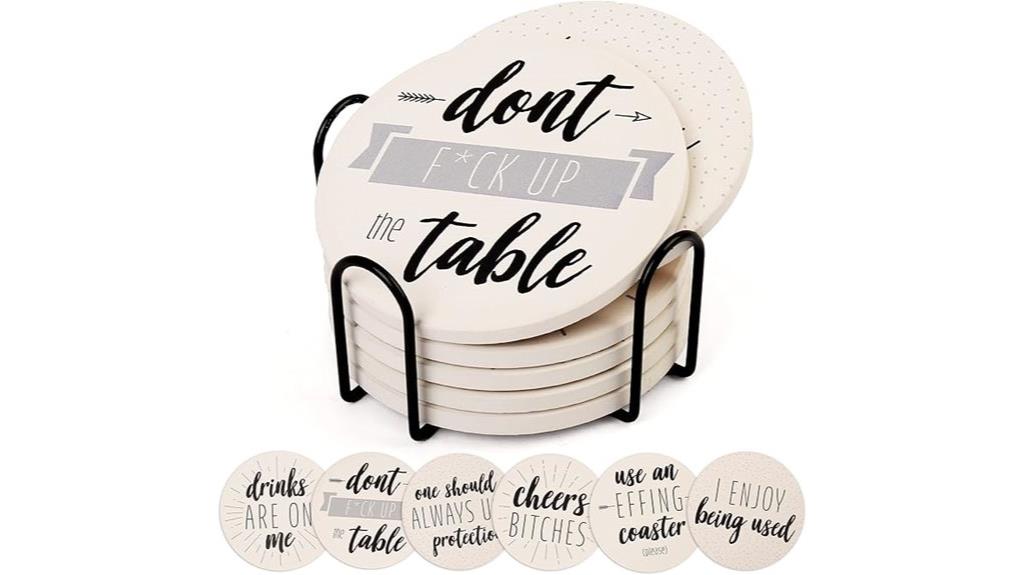 funny absorbent drink coasters