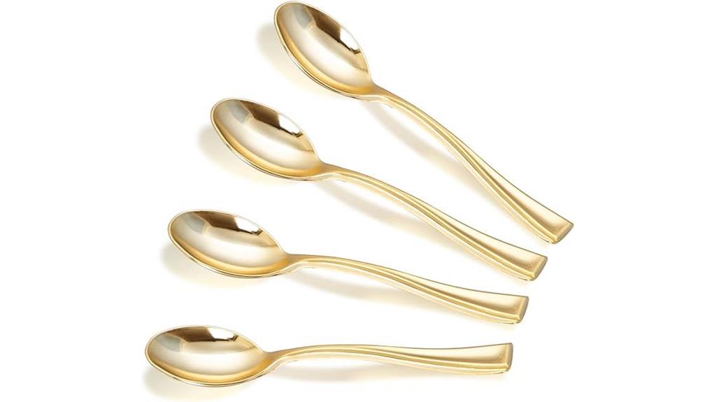 gold mini dessert spoons