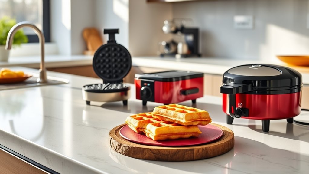 gourmet waffle maker features