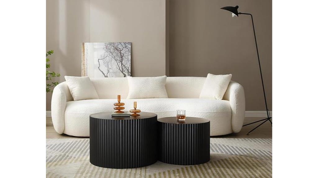 handcrafted round nesting tables