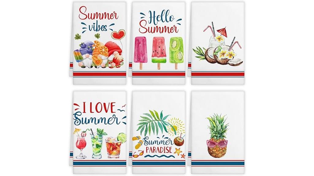hello summer kitchen towels