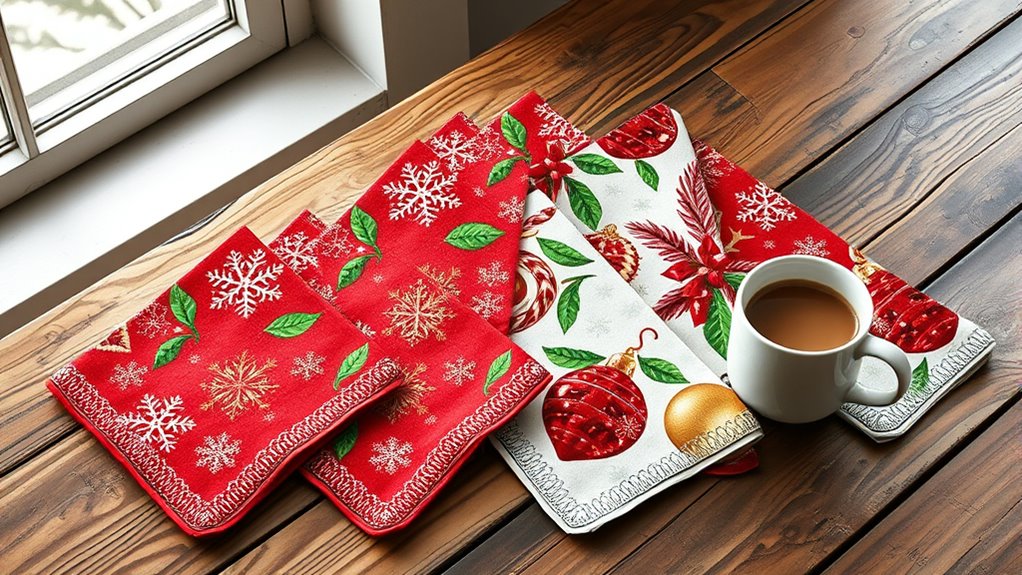 holiday coffee napkin selection