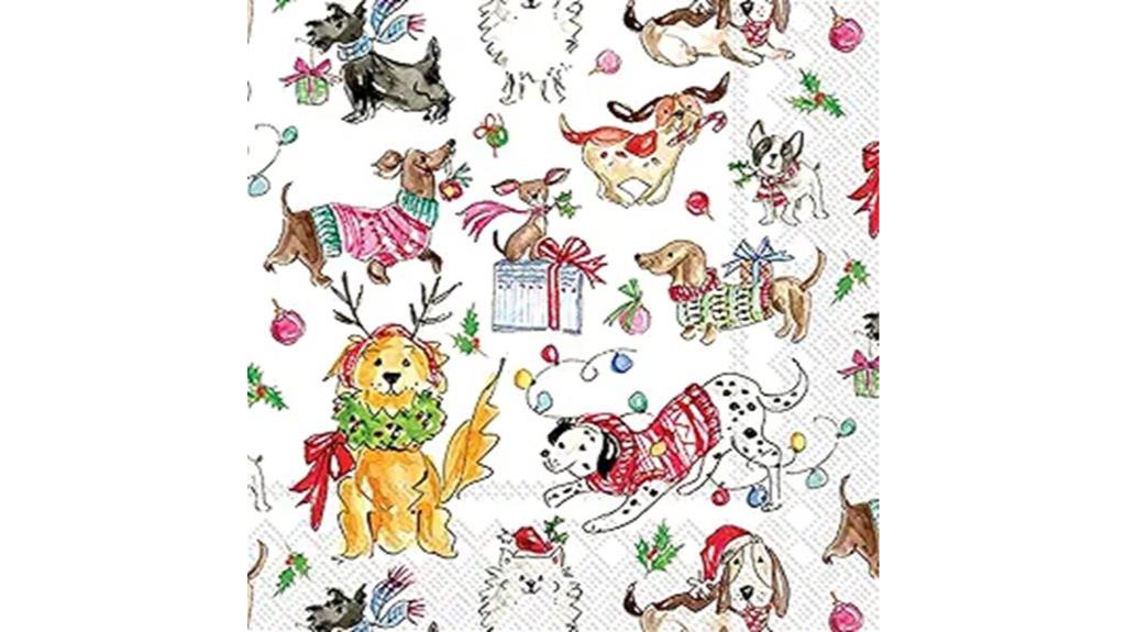 holiday themed disposable napkins