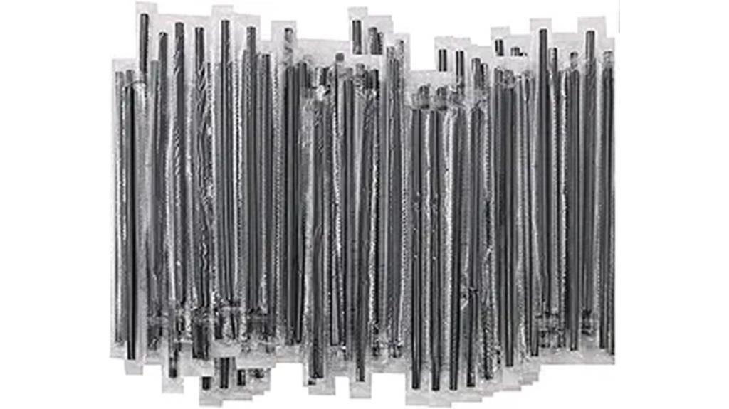 individually wrapped black stirrers