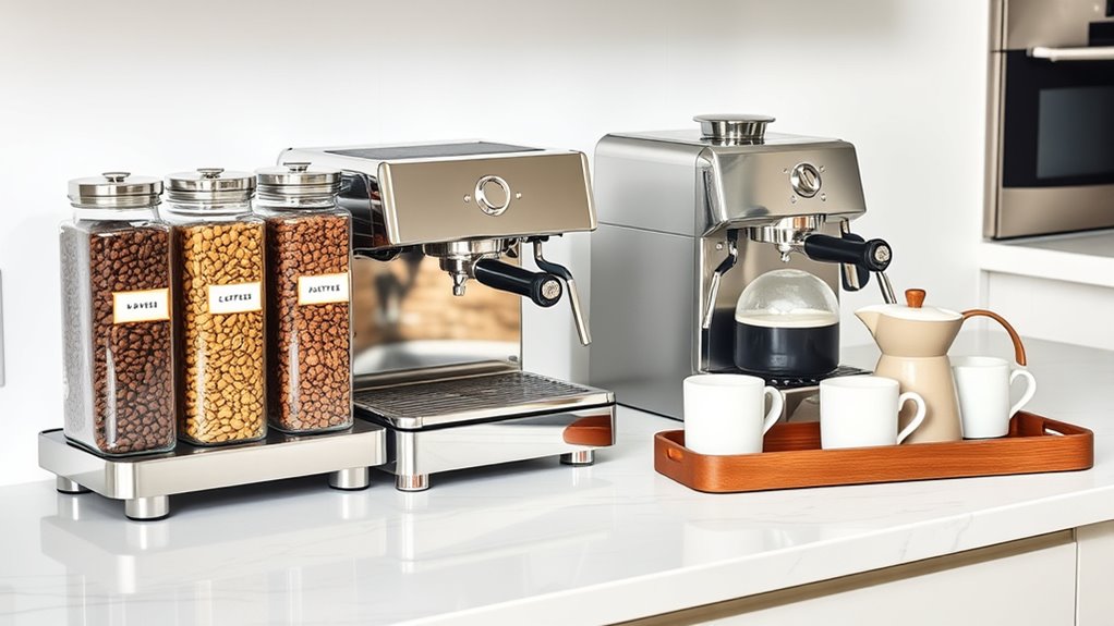 kitchen setup for coffee