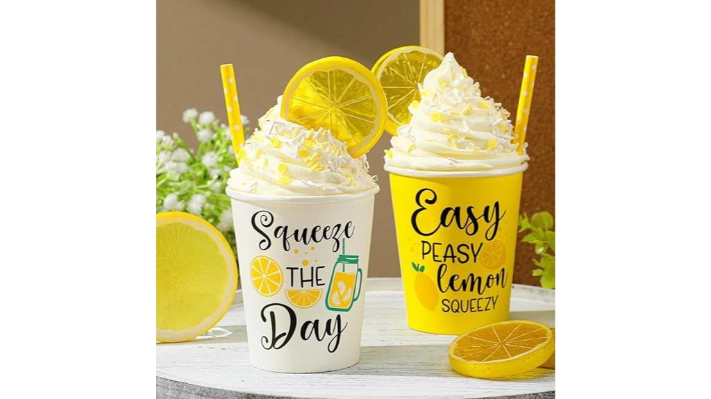 lemon themed tiered tray set