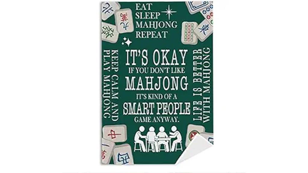 mahjong themed dish towels