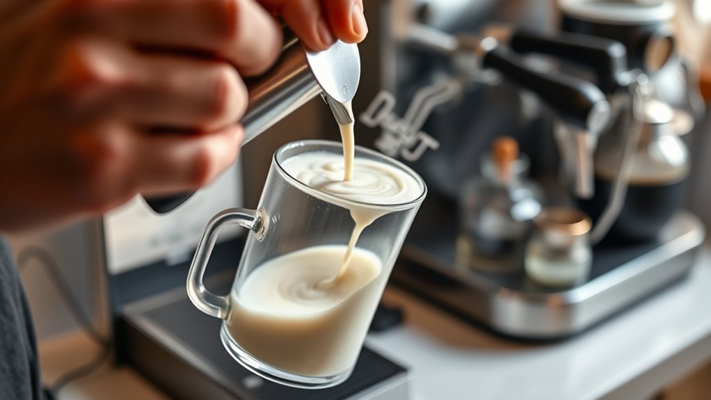 master frothing for coffee
