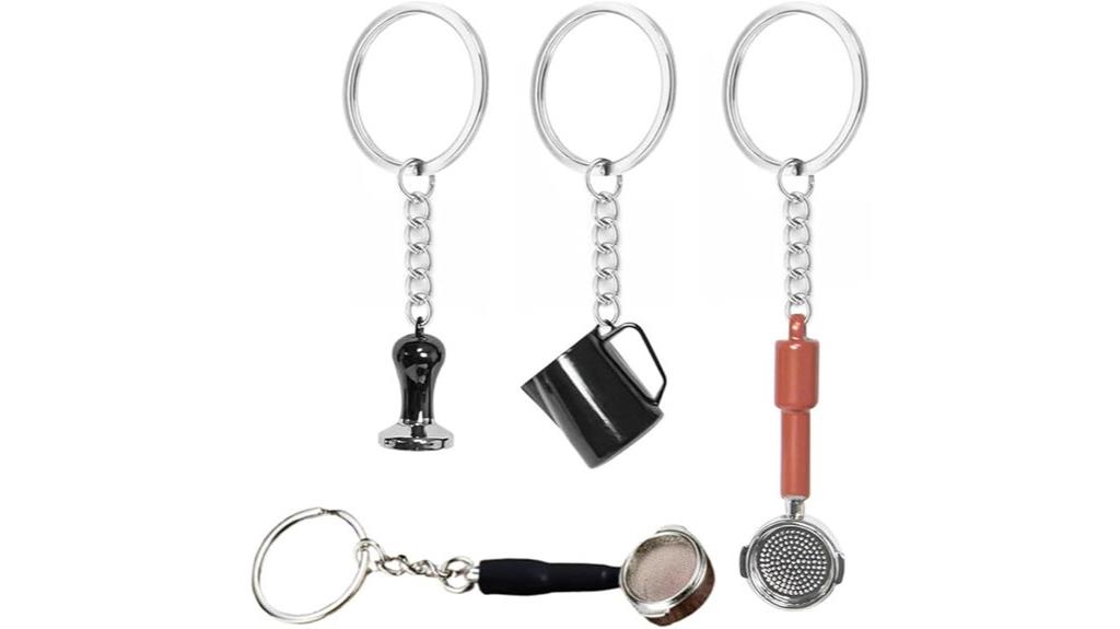 miniature barista portafilter keychain