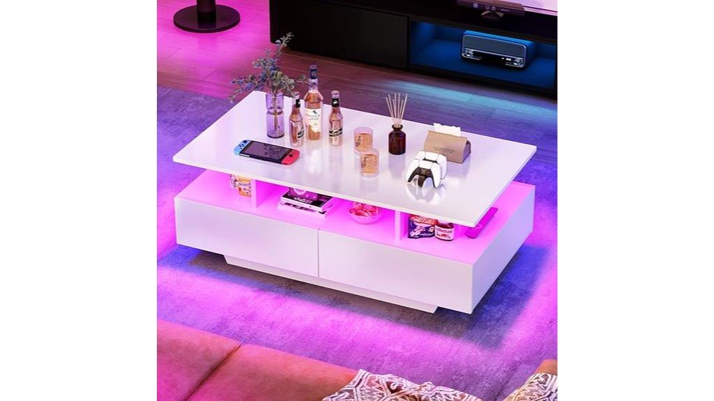 modern led coffee table