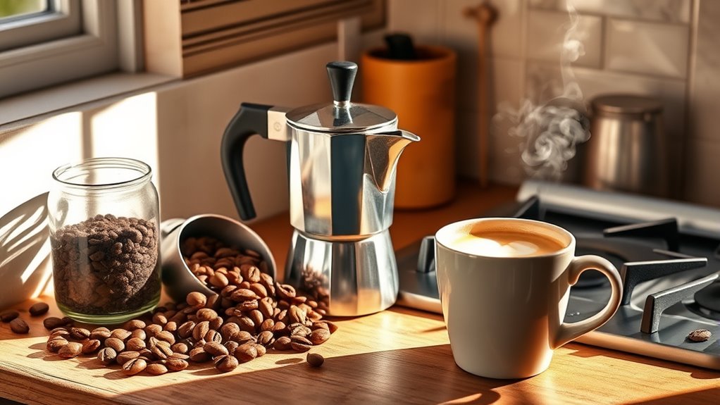 moka pot espresso brewing process