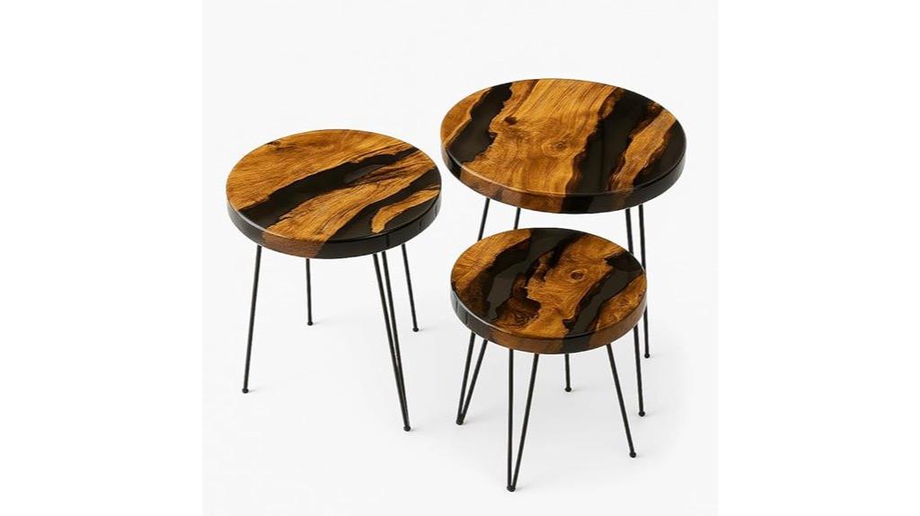 olive wood epoxy coffee table