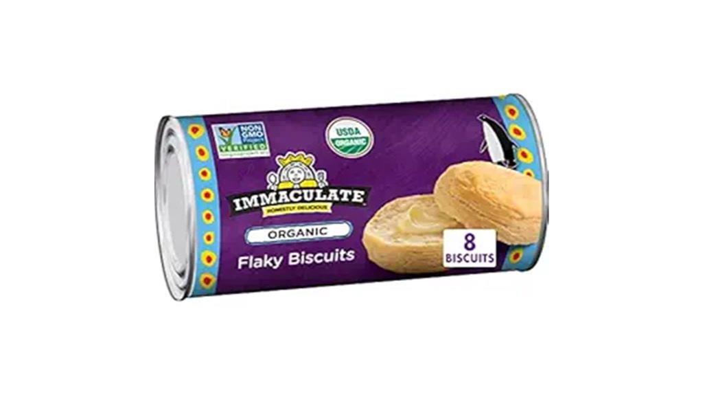 organic flaky biscuits packaged