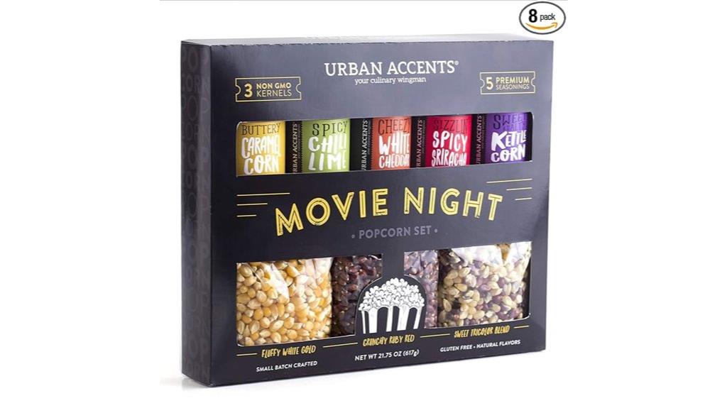 popcorn kernels and seasonings