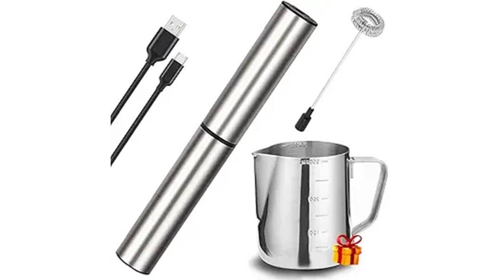 rechargeable handheld frother device