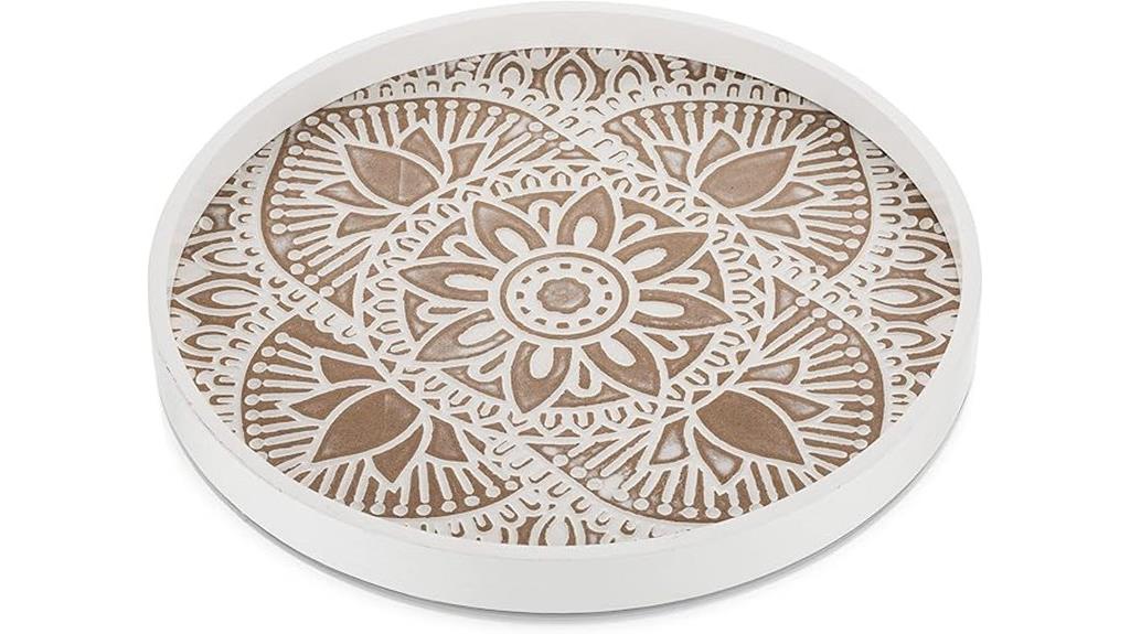 round decorative serving tray